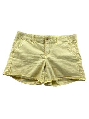 American Eagle Outfitters Womens Midi Shorts Sze 10 Yellow Casual Summer Stretch